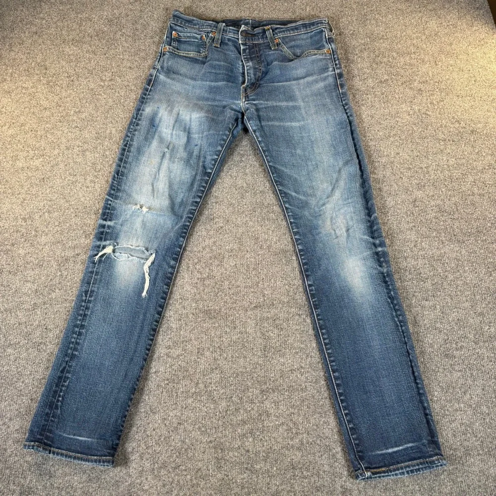 Levis 511 Slim Fit Selvedge Denim Jeans Blue Distressed 32x32 21948-0030 #3366